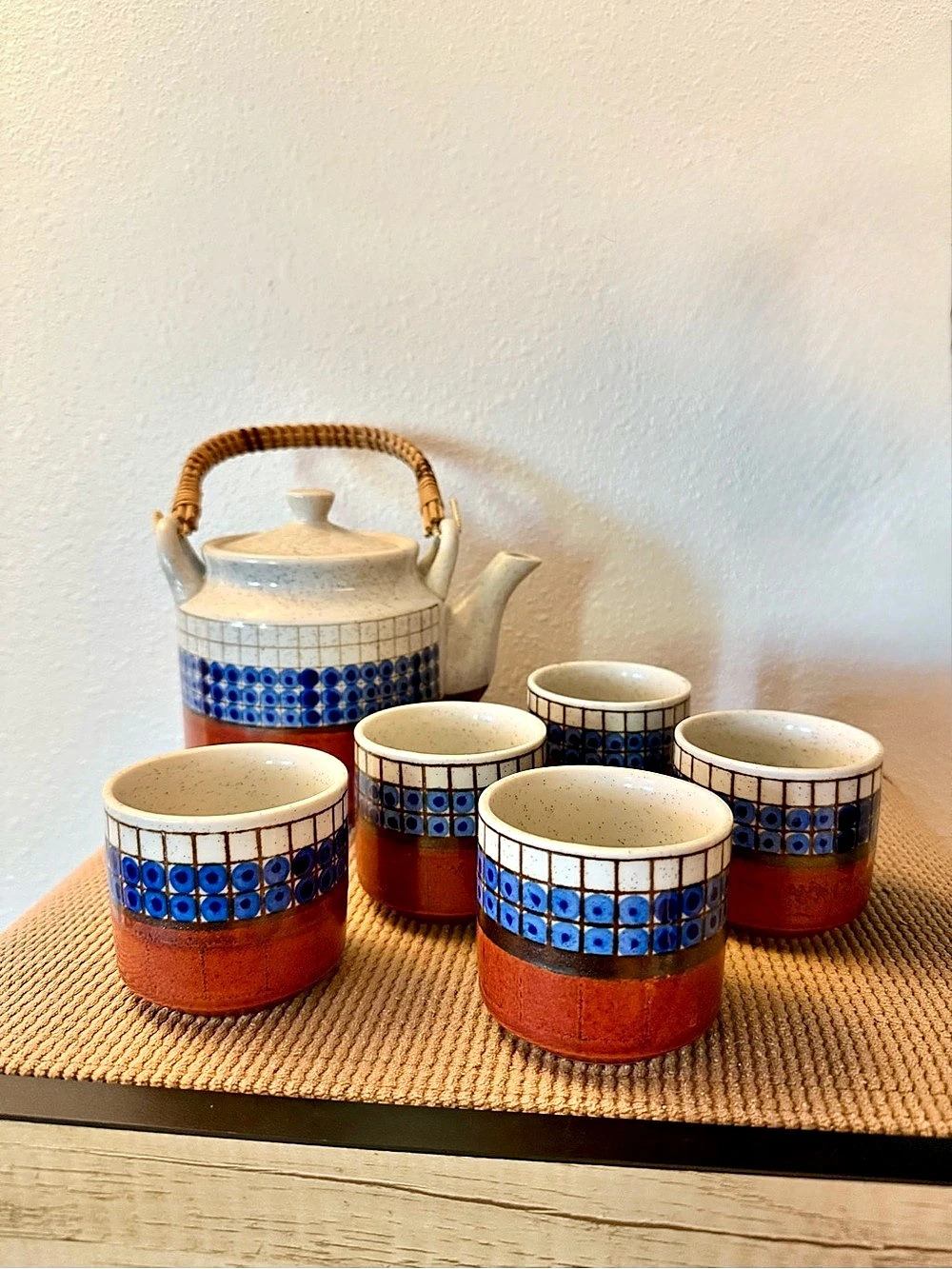 Vintage Otagiri Japanese 7pc Tea Set Teapot 5 Cups